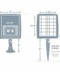 Best deal ✨ Gama Sonic 203001 Solar Powered 8"W 6000K LED Flood Light - Black 😀 -Kichler Sales Store 09d1dcb60d32fd28 0324 w800 h800 b1 p0