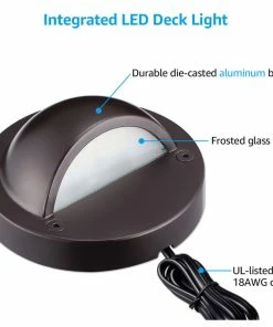 Best deal 🌟 W86 Trading Co., LLC 24-Pack Half Moon LED Deck Light 3000K Warm White Brown ⭐ -Kichler Sales Store 15a1bfb603744642 0353 w800 h800 b1 p0