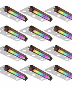Outlet 🎁 W86 Trading Co., LLC 12-Pack 7"LED RGB Hardscape Lights, 270 Degree Swivel Retaining Wall Lighting 🎉