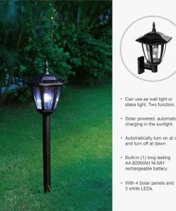 Promo 💯 Glitzhome 25.5"H Solar Wall And Stake Light (2 Functions) 🔔 -Kichler Sales Store 8011b01f008fbbfe 8857 w800 h800 b0 p0