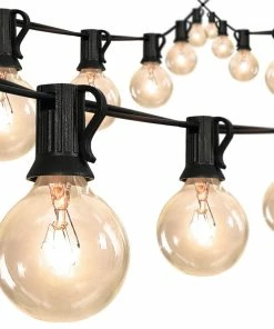 Outlet 👍 JONATHAN Y Indoor/Outdoor Contemporary Rustic Incandescent G40 Bulb String Lights 🌟
