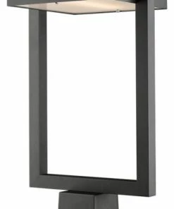 Budget ✨ Z-LIte Luttrel Outdoor Pier Fixture, 1-Light, LED, Black, Frosted Shade, 24.25"H 🔔