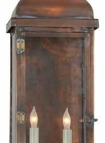 Outlet 🌟 Visual Comfort & Co. E. F. Chapman Suffork 2 Light Outdoor Wall Light, Natural Copper 🤩