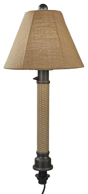 Coupon 😉 Patio Living Concepts Umbrella Table Lamp , 2" Mocha Cream Wicker, Bronze Tube Body, Straw Linen ✨ 3 Coupon 😉 Patio Living Concepts Umbrella Table Lamp , 2" Mocha Cream Wicker, Bronze Tube Body, Straw Linen ✨
