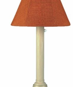 Coupon 😉 Patio Living Concepts San Juan 30" Table Lamp, Bisque/Chili Linen Shade 🎉