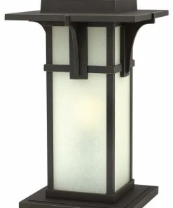 New 🎁 Hinkley Manhattan Outdoor Pier Mount Lantern, 1-Light, Oil Rubbed Bronze, 18.25"H 👏