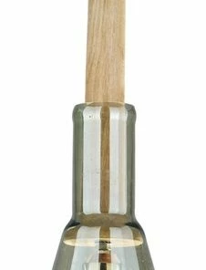 Budget 🤩 Foreign Affairs Home Decor Shimmer Hanging Lamp In Green Glass With Wood Top 👍