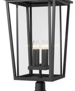 Best deal 🛒 Z-LITE 571PHXXLR-533PM-BK 4 Light Outdoor Pier Mounted Fixture, Black 😉