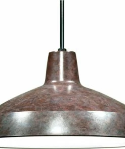Promo ⌛ Satco Products Nuvo 1-Light Incandescent Pendant Light Fixture, Old Bronze ⭐