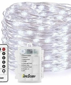 Buy ⌛ Homestarry 66 LED Mini Battery String Light, 16', Cool White 💯
