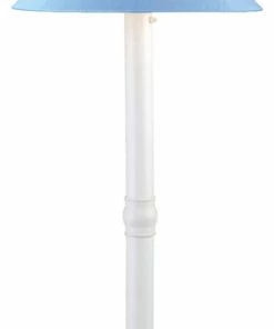Budget 🛒 Patio Living Concepts Catalina Floor Lamp 39681 With 3" White Body And Sky Blue Sunbrella Shade Fabric 🥰