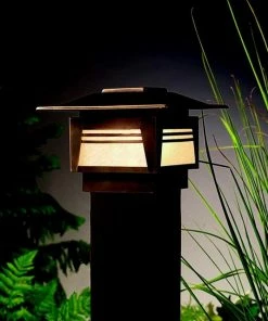 Hot Sale 👏 Kichler Zen Garden Decks Post 1-Light 12V, Olde Bronze 🛒